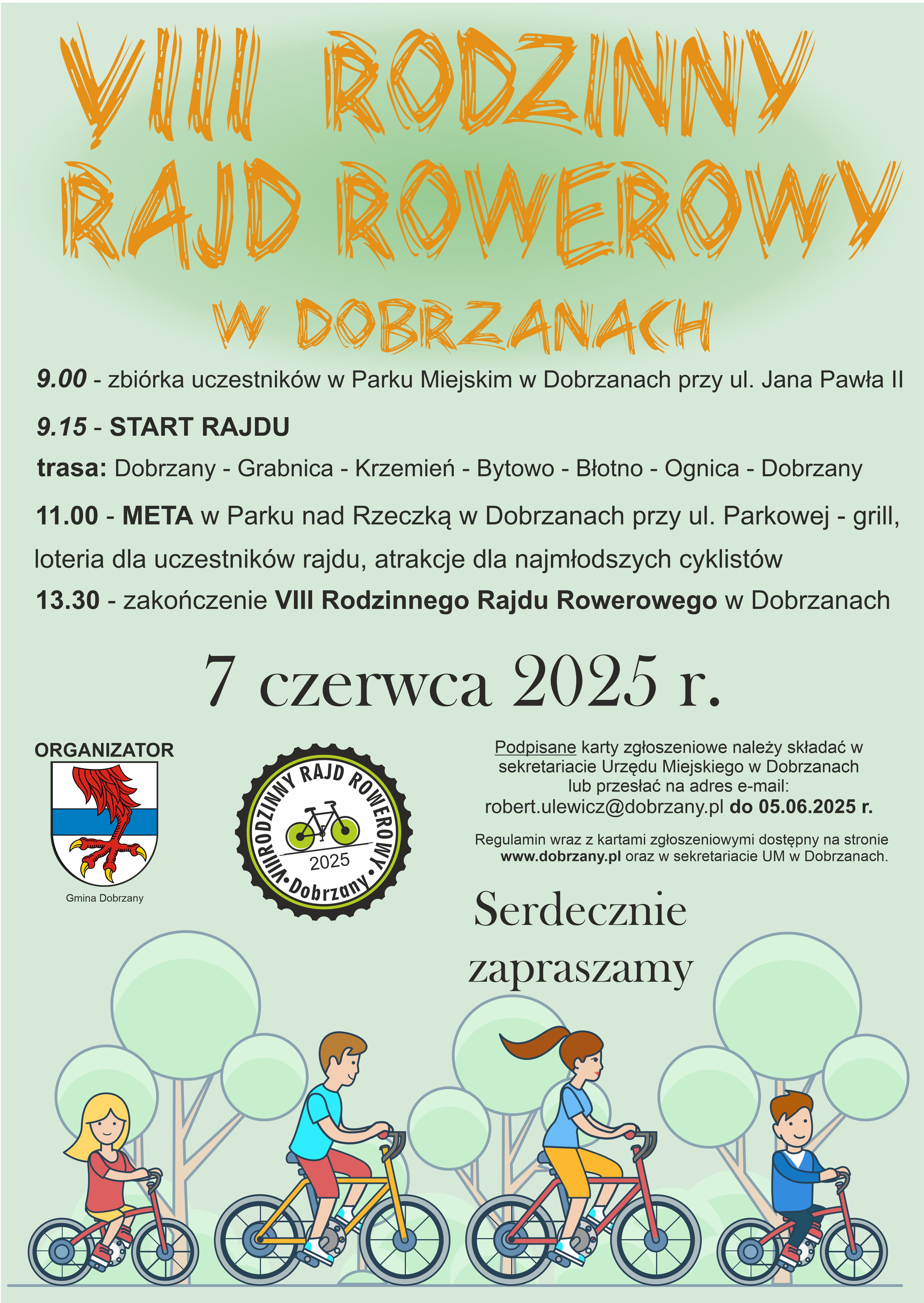 plakat: VIII Rodziny Rajd Rowerowy