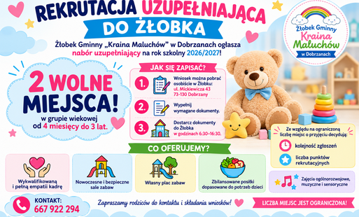 Plakat informujący e rekrutacji